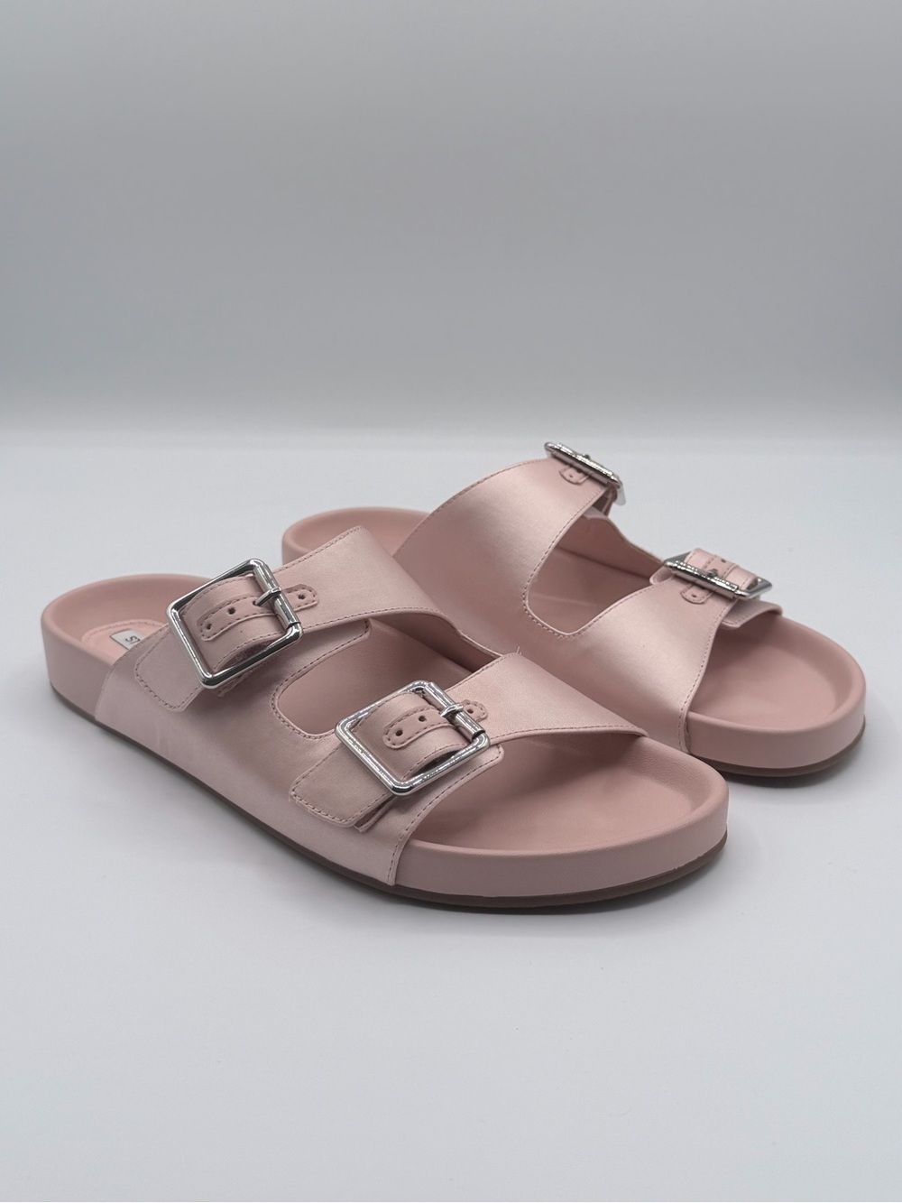 Steve Madden “Abbott” Blush Pink Double Buckle Slide Sandals